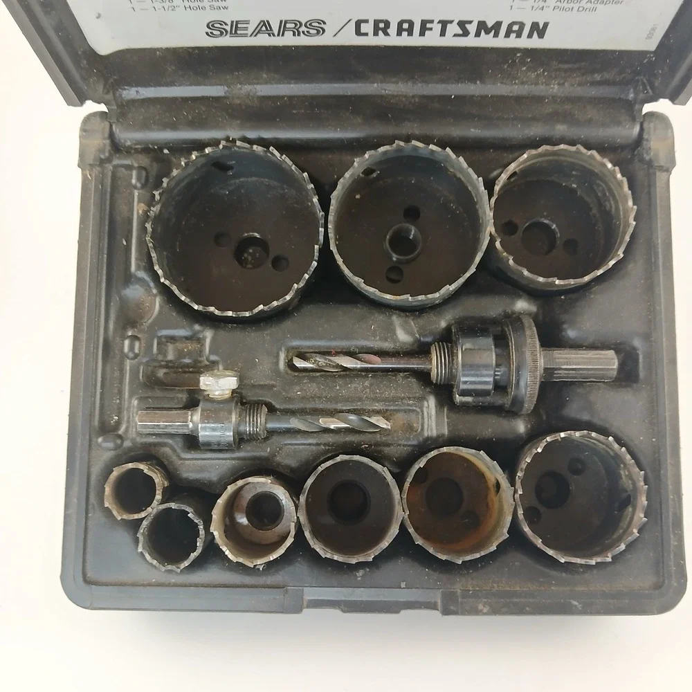 Sears Craftsman 13 Piece High Speed Hole Saw Kit #25763 In Case 93062